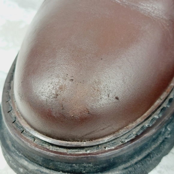 ASOS Brown & Black Leather Chunky Chelsea Ankle Boots F884 - Picture 10 of 12